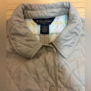 Brooks Brothers 346 Quilted Riding Jacket Equestrian Snap Tan Beige Womens 14